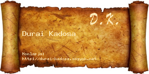 Durai Kadosa névjegykártya